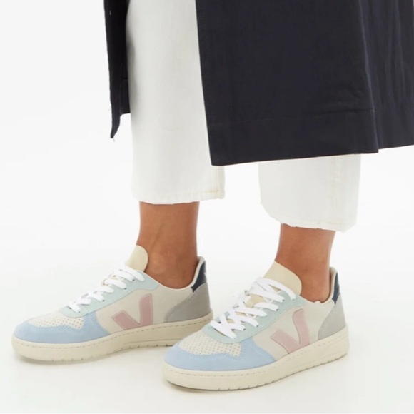 VEJA V10 Suede Sneakers Multi Color Lace Up Casual Shoe Women’s 10 Ribbon Laces - Picture 13 of 13